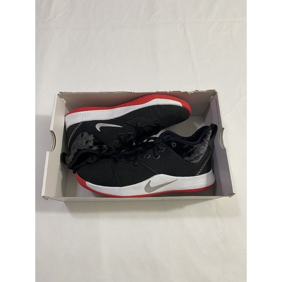 New Youth Size 7Y Black Red Nike PG 3 (GS) Basketball Shoes AQ2462 016